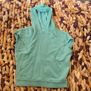 Zella Hooded Sleeveless Shirt Green Size Small